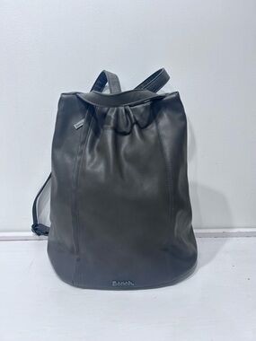 Bench Faux Leather Backpack Charcoal Grey Roomy‎ Side Zip Minimalist Casual Bag